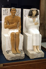 Statue di Rahotep e Nofret (2600 a.C. circa), Il Cairo, Museo Egizio